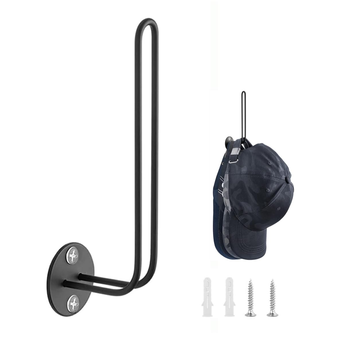 HASTHIP Wall Hat Organizer L-shaped Baseball Caps Holder Screw-mounted Hat Organizer for 10 Caps Minimalism Metal Cap Holder for Door, Closet, Bedroom HASTHIP Wall Hat Organizer L-shaped Baseball Caps Holder Screw-mounted Hat Organizer for 10 Caps Minimalism Metal Cap Holder for Door, Closet, Bedroom